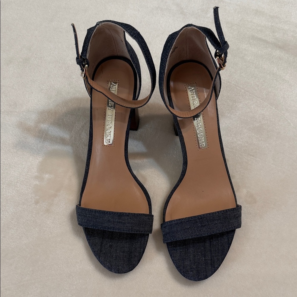 Audrey Brooke Navy Denim Heels - 7.5M